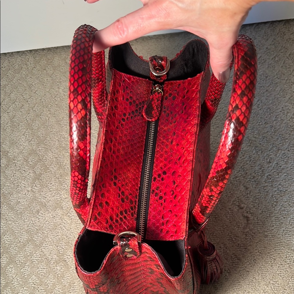 Red Python Tote Bag - image 6